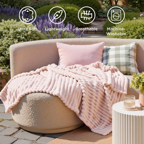 Bedsure GentleSoft Fleece Blanket - Cozy Crystal Pink Throw for Couch, Perfect for Women | 60x80 Inches