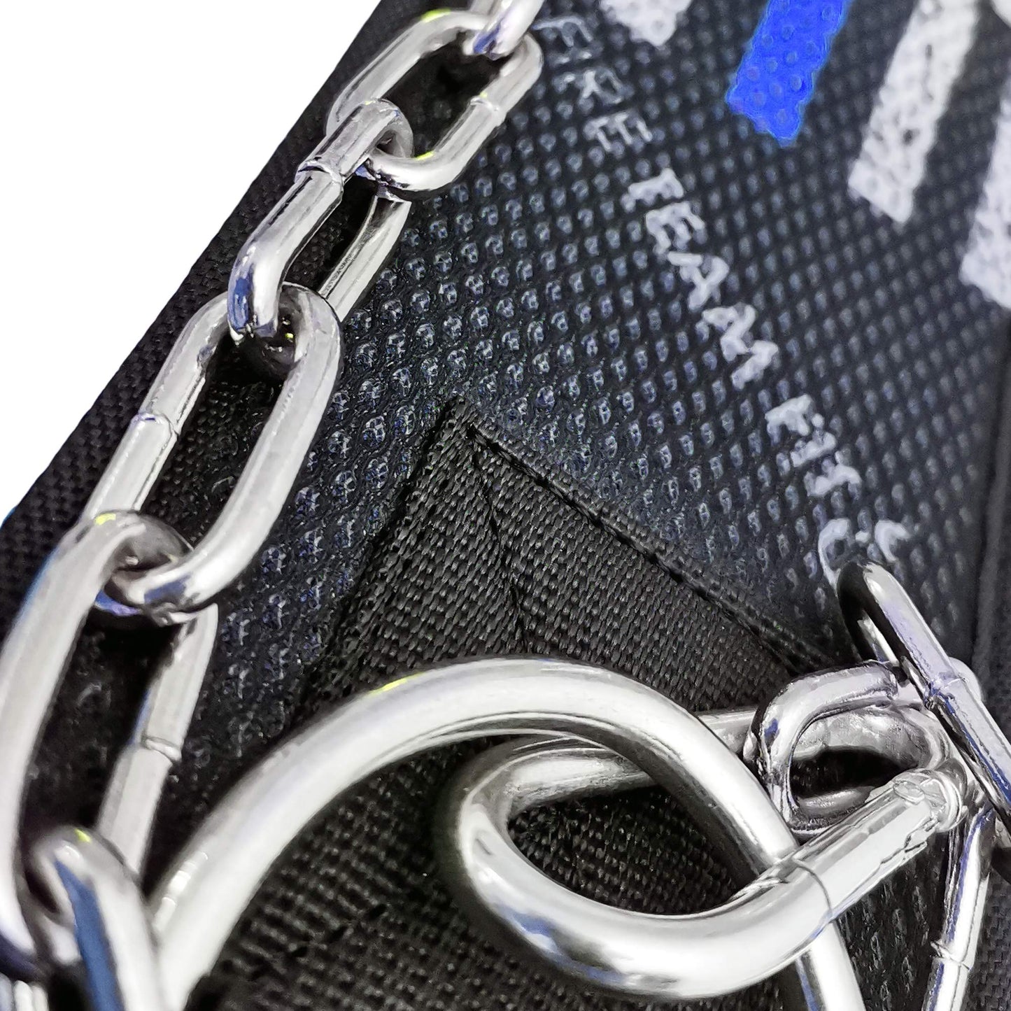 Fire Team Fit Weight Belt with Chain, Dip Belt for Weighted Pull Ups and Dips Blueline, Small (for Waist 40 Inches or Less)