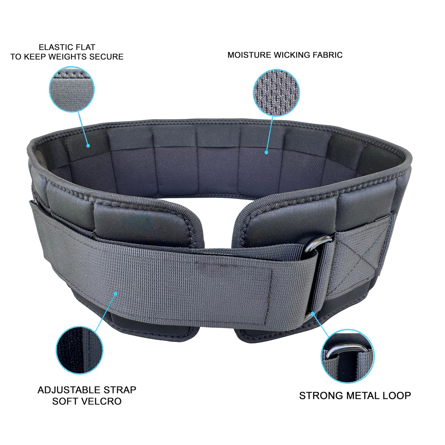 W8FIT Adjustable Weighted Belt for Men & Women – Rucking Belt for Walking, Hiking & Strength Training (8 LB Medium)