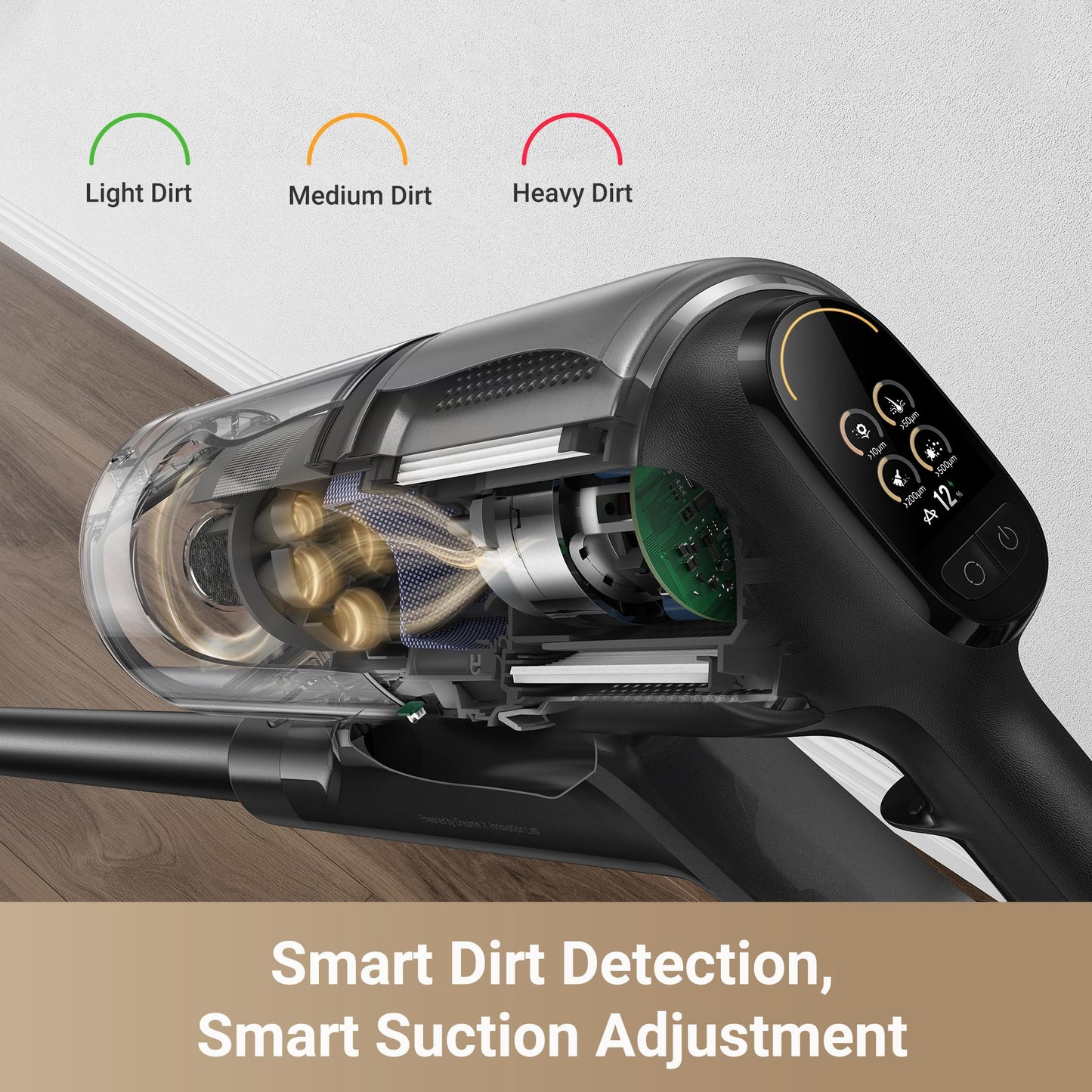 DREAME Z30 Cordless Vacuum Cleaner, 310AW 90 Mins Powerful Suction Stick Vacuum for Home Hard Floor Carpet Pet Hair, Smart Lightweight Rechargeable Battery Vacuum