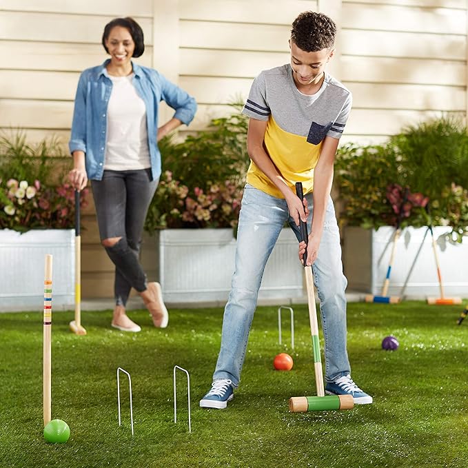 Amazon Basics Croquet Set, Six Player, Black