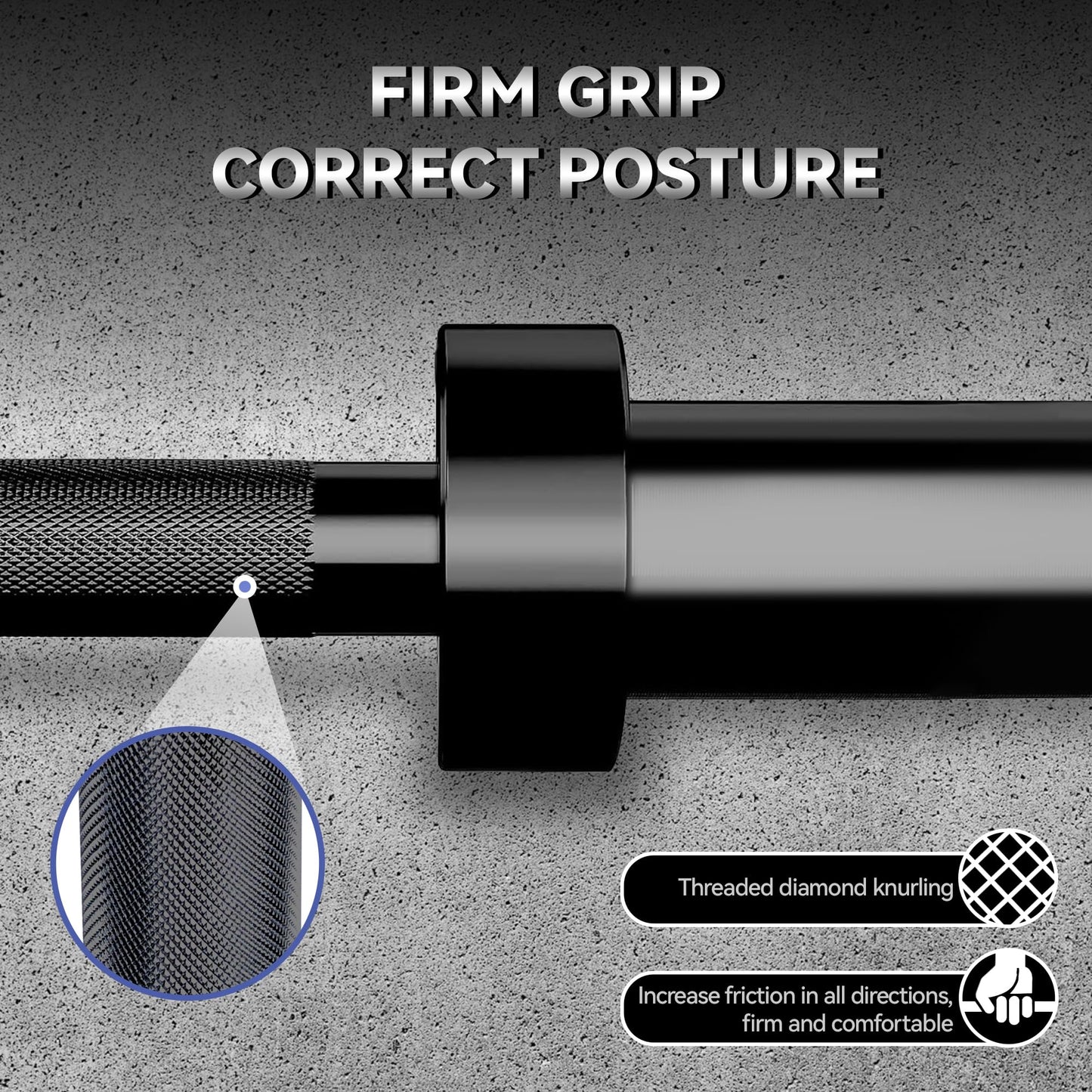 7FT/4 ft Home Gym Barbell Bar – 700LB/1500LB/500LB Capacity, Anti-Slip Knurling, Solid Steel, for Weightlifting, Strength Training