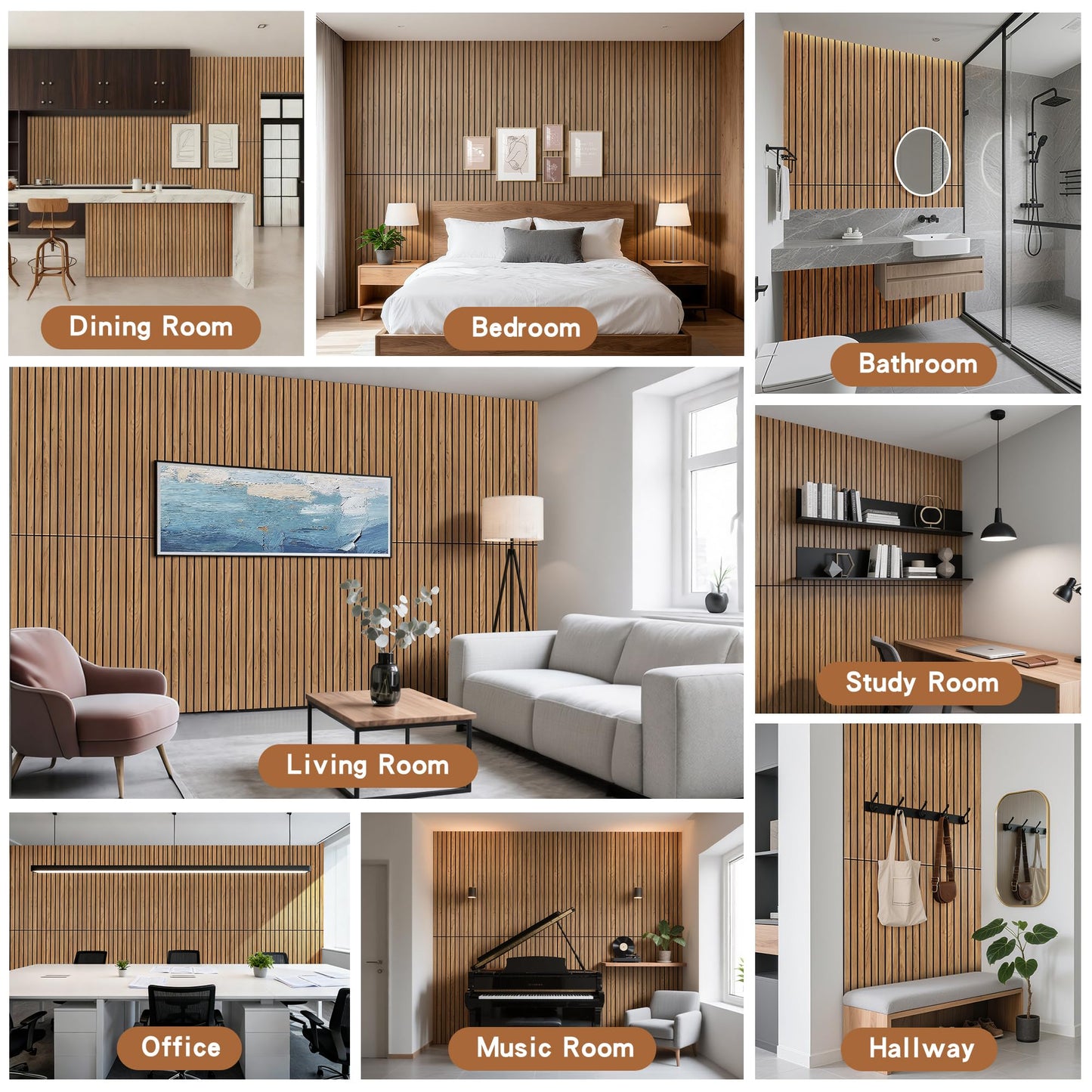 Wood Veneer Sound Panels, 10 Pack 47.2”x23.6” Wall Panels, Decorative Acoustic Panels for Walls, for Office,Home Theater,Studio,Living Room,Rustic Teak