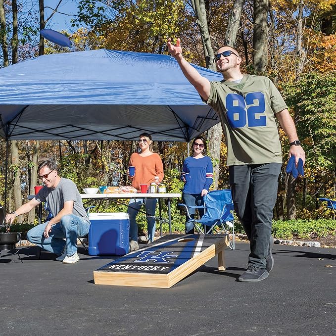 Wild Sports NCAA College 2' x 4' Wood Direct Print Tournament Cornhole Set, 8 Bean Bags, Vintage Triange Design - Tailgate, Outdoor, Backyard