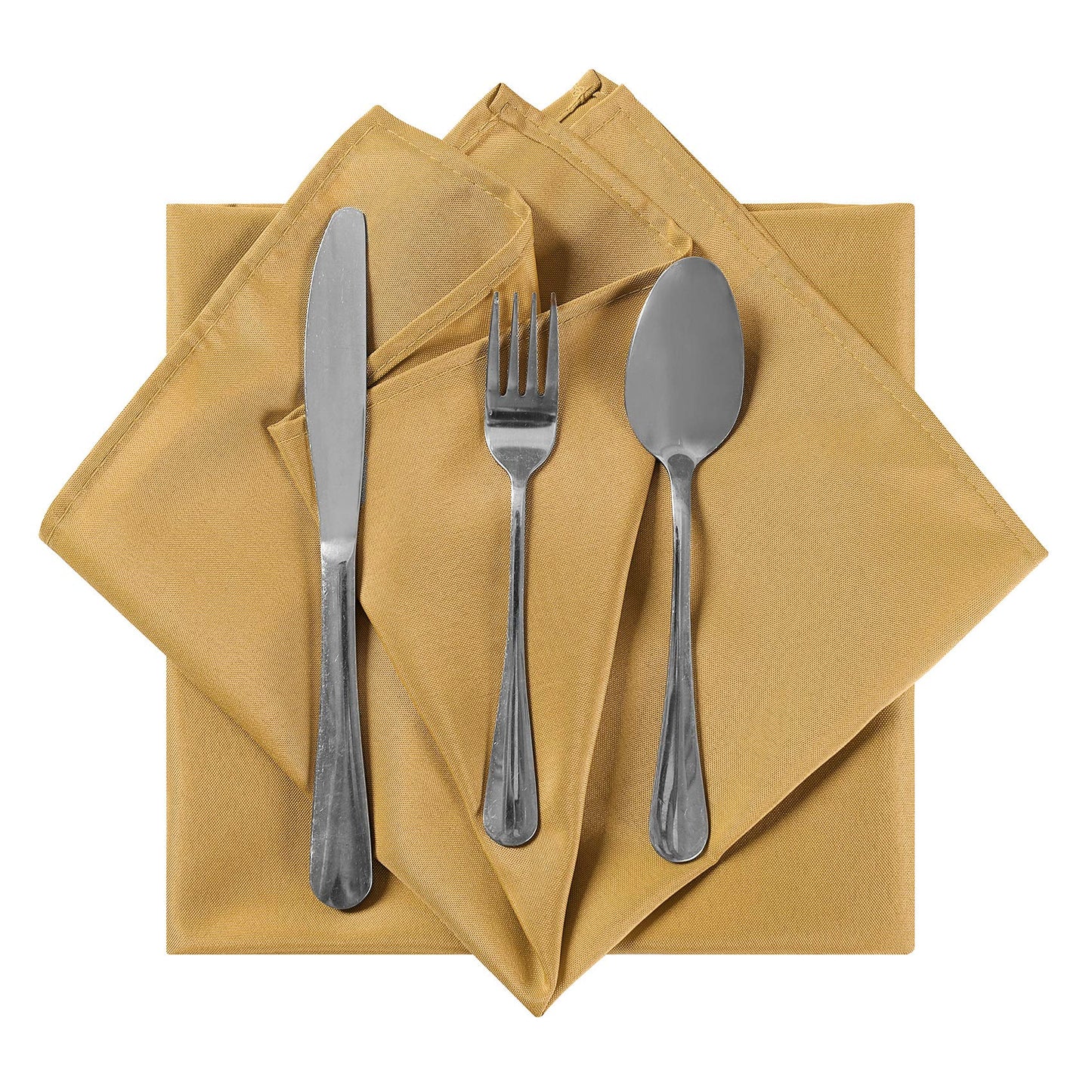 Cloth Napkins 20x20 inch Washable Polyester Dinner Napkins Soft Table Napkins for Wedding Party Dining Banquet(Gold,100PCS)