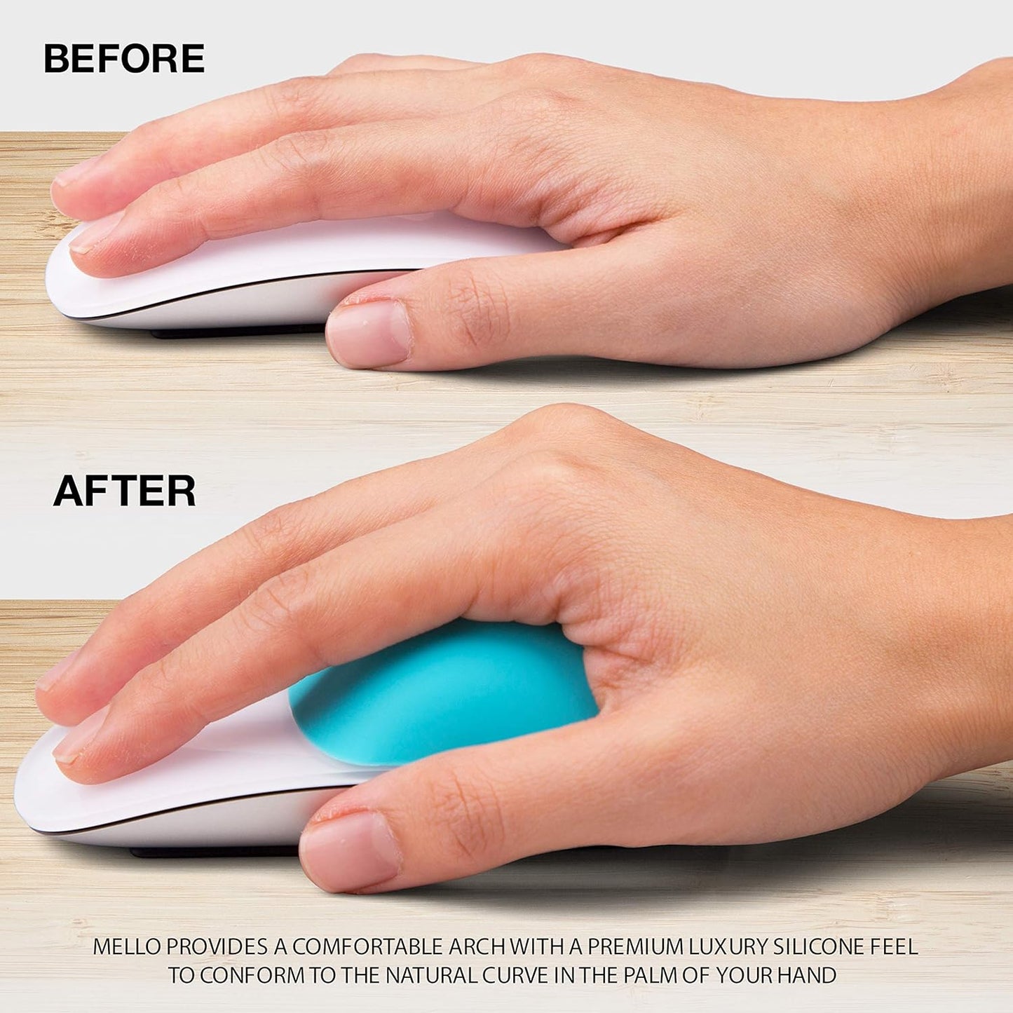 ELEMENTING 1 2 Mello Silicone Cushion Compatible with Apple Magic Mouse & (Marshmello White)
