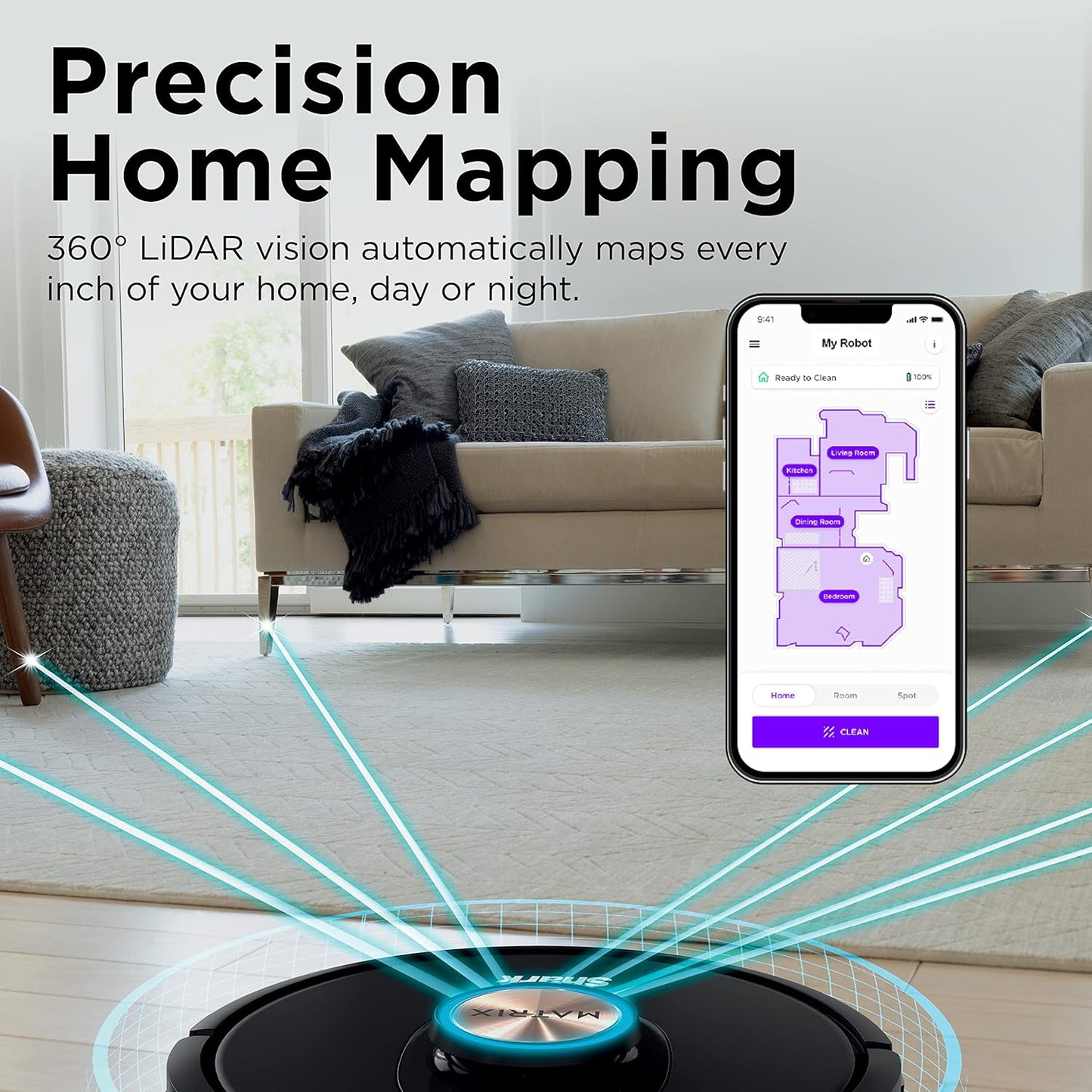 Shark AV2310AE Matrix Robot Vacuum - Self-Emptying, Precision Mapping, Ideal for Pet Hair - Wi-Fi, Black/Brass