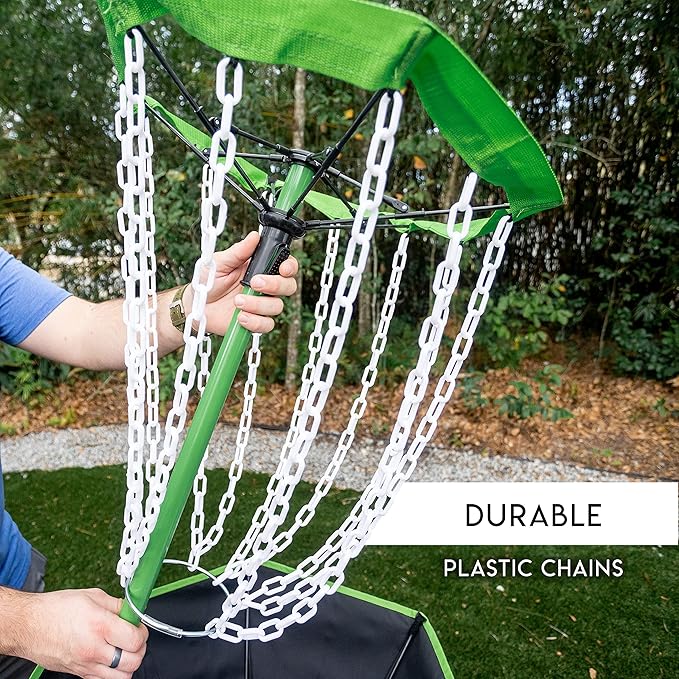 Franklin Sports Disc Golf Baskets - Portable Disc Golf Target with Chains Included - Disc Golf Basket Stand Equipment for Hole + Course Creation