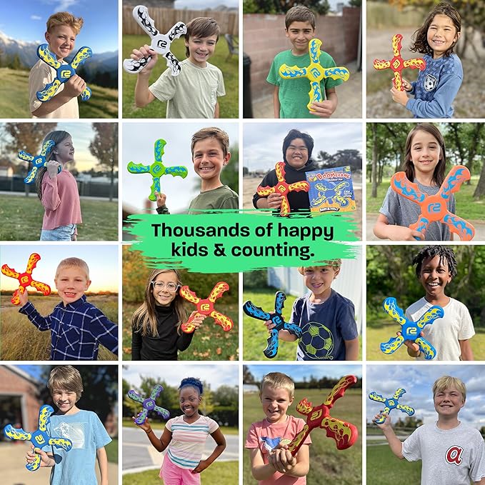 Boomerang for Kids - It Really Does Fly Back - Fun & Easy to Use Gifts for Boys & Girls - Best Toys for Ages 8-13 Gift Idea - Soft Foam Design Stocking Stuffers for Kids 6 7 8 9 10 Year Old Boy Gifts