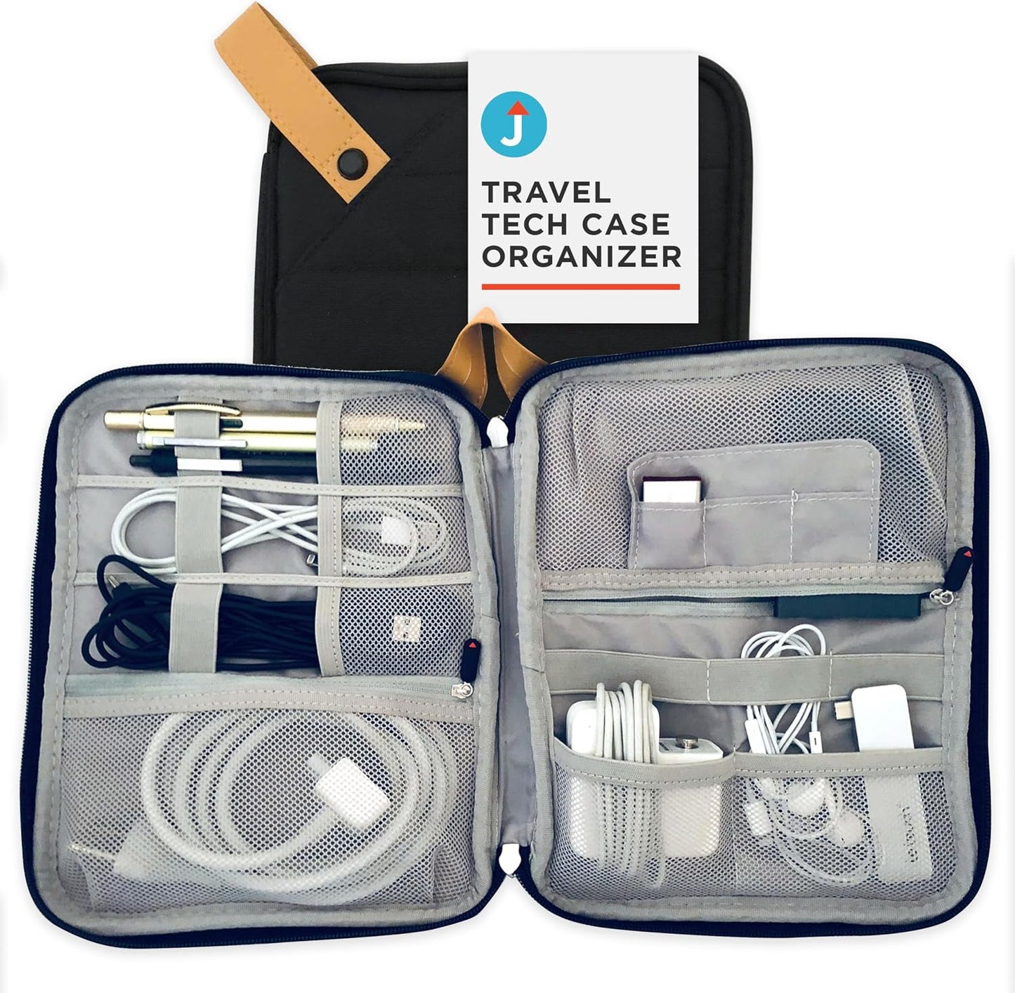 Journo Travel Cord Case Organizer For All Your Electronic Tech Gadgets - Cables, Accessories, Phones, Tablets, Hard