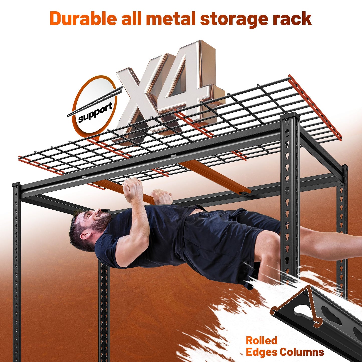 REIBII 72" H Garage Shelving 3000LBS Metal Shelving Heavy Duty Storage Shelves Adjustable Metal Shelf 5 Tier Pantry Shelves for Warehouse Garage Basement Pantry 48" W x 24" D x 72" H