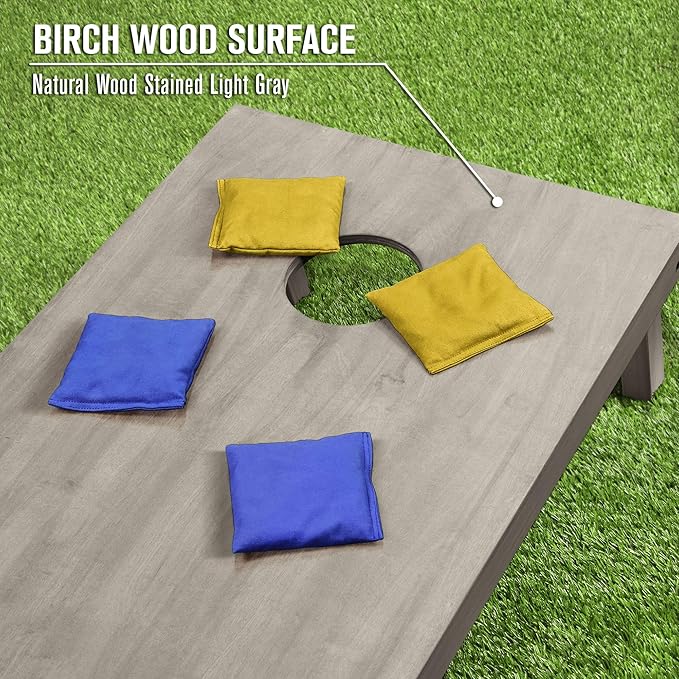 GoSports 4 ft x 2 ft Regulation Size Wooden Cornhole Boards Set - Includes Carrying Case and Bean Bags (Choose Your Colors) Over 100 Color Combinations