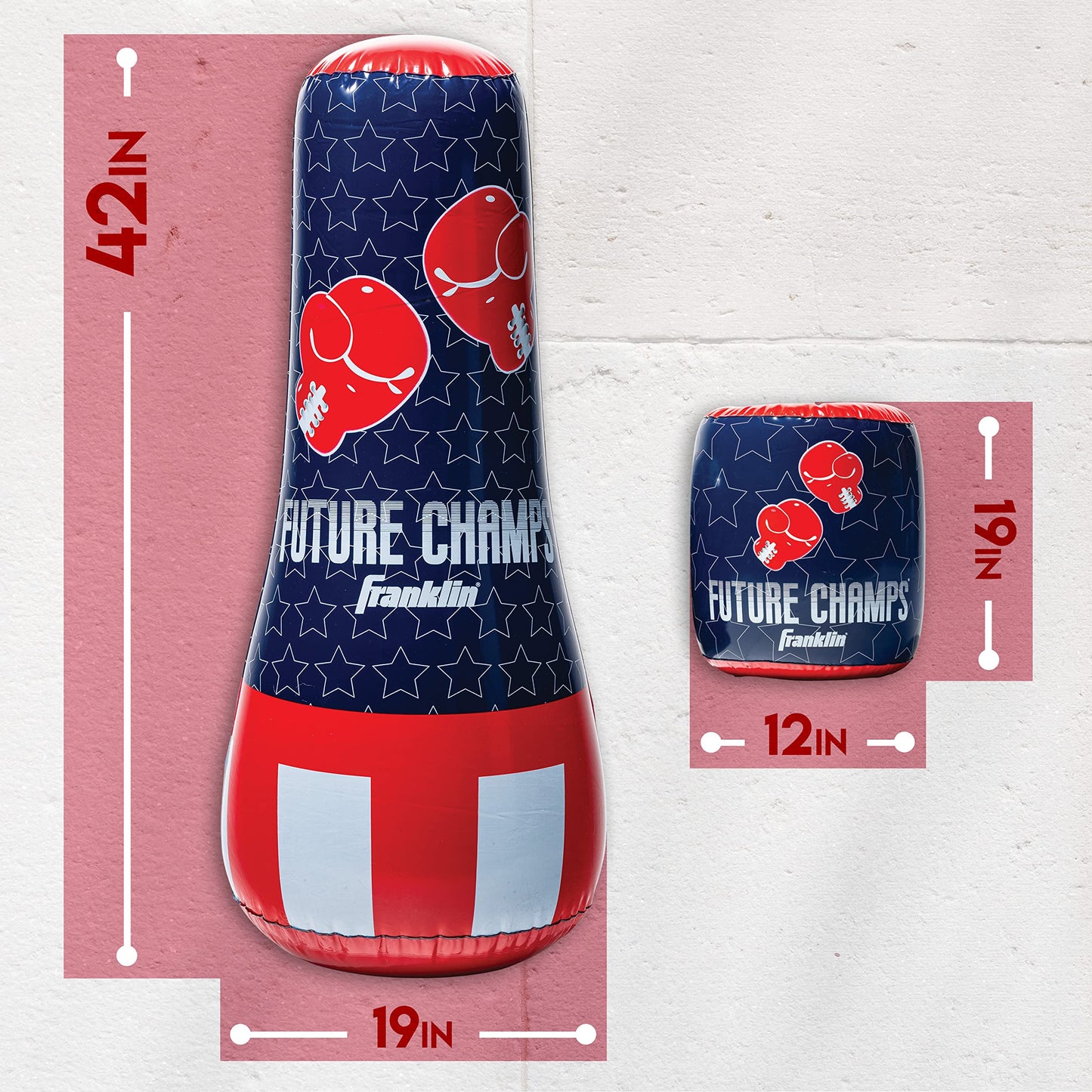 Franklin Sports Inflatable Punching Bag & Glove Set - Future Champs - 42 x 19 x 19 inches