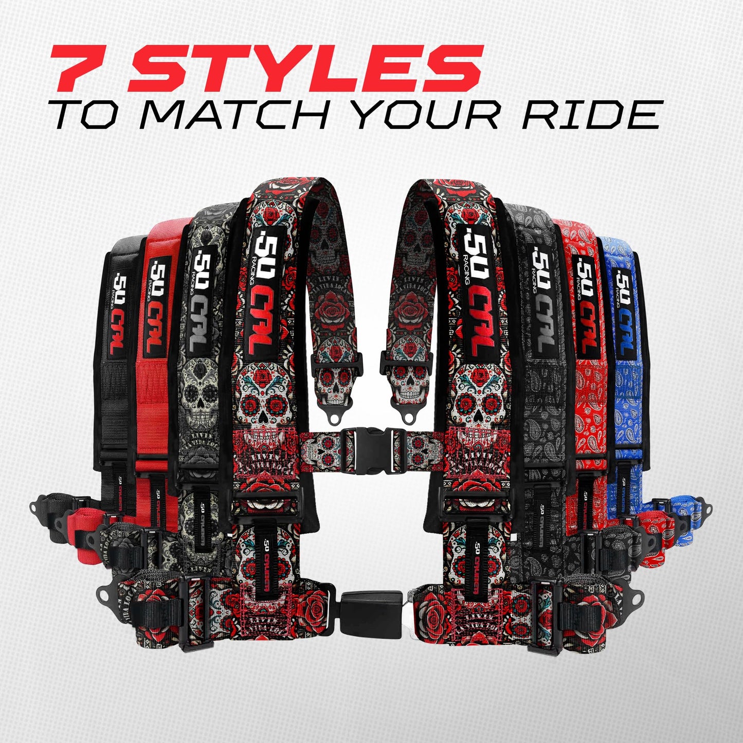 1pc Bandana Red 4 Point Harness for Bucket Seat, Quick Release, 7 Style Harnesses Racing Harness 4 point Race Car UTV RZR SXS [6078]