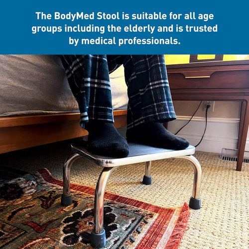 BodyMed Heavy-Duty Foot Step Stool - Non-Slip Rubber Platform for Seniors & Adults | Supports 300lbs, 18”L x 11.5”W x 9.5”H