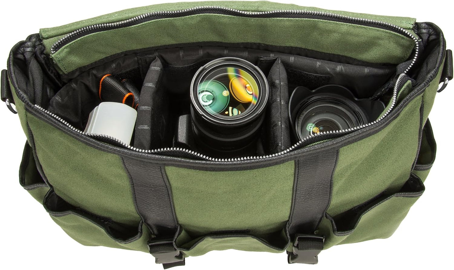Lencca Waterproof Shoulder Messenger Camera Bag with Laptop Compartment for DSLR, Mirrorless Cameras