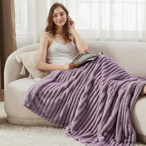 Bedsure GentleSoft Light Purple Throw Blanket - Cozy Soft Couch Blanket for Women | Perfect 50x60 Inches Gift for Mom