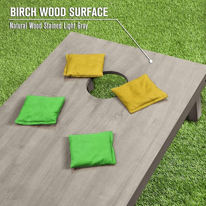 GoSports 4 ft x 2 ft Regulation Size Wooden Cornhole Boards Set - Includes Carrying Case and Bean Bags (Choose Your Colors) Over 100 Color Combinations