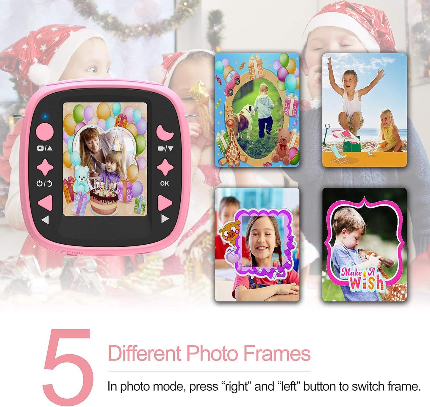 AKAMATE 1080P 4Games, 32GB Kids Action Camera Waterproof Video Digital Children Cam HD Sports Camera Camcorder for Boys