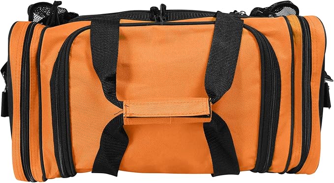 DALIX 17" Duffle Bag Dual Front Mesh Pockets (Black Gold Gray Dark Green Navy Blue Maroon Royal Blue Orange Pink Purple Red White
