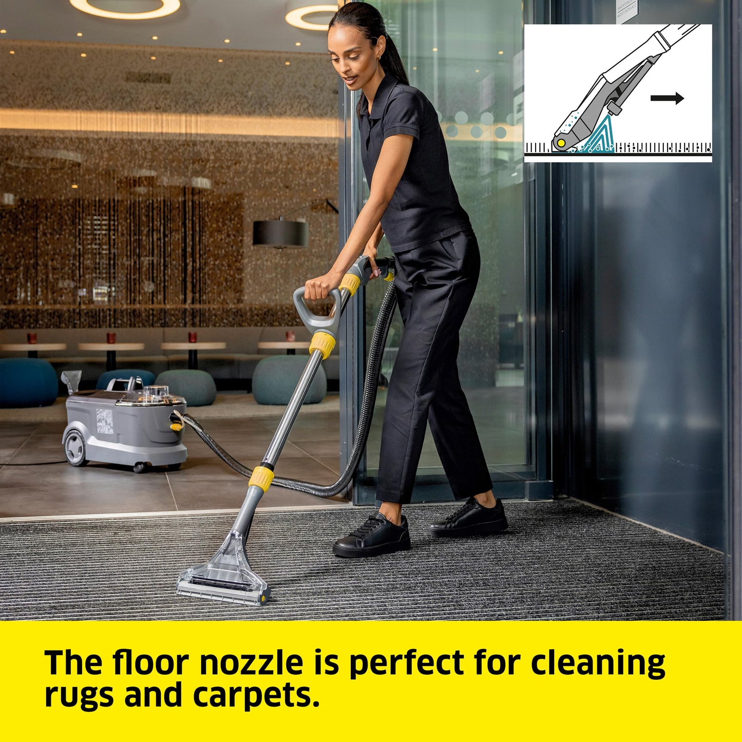 Kärcher Puzzi 10/1 Commercial Carpet Extractor 12.5 PSI - Spot Cleaner, Stain Remover, Area Rugs, Car and Auto Detailing, Carpet and Upholstery Cleaner - Onboard Accessory Storage - 4.9 Gallon