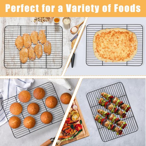 E-far Nonstick Baking Sheet Set - Heavy-Duty Cookie Pans with Cooling Racks | 12.5 x 9.5 Inch, Easy Clean