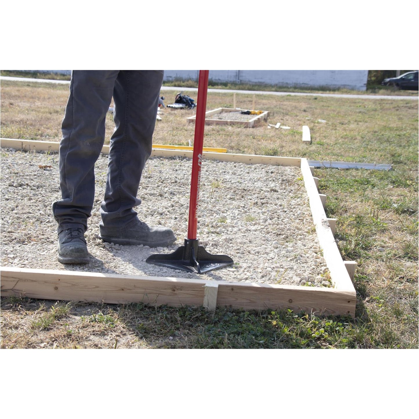 QLT by Marshalltown Tamper with Steel Handle,10 x 10 Inch Tamper, 48 Inch Handle, HT10