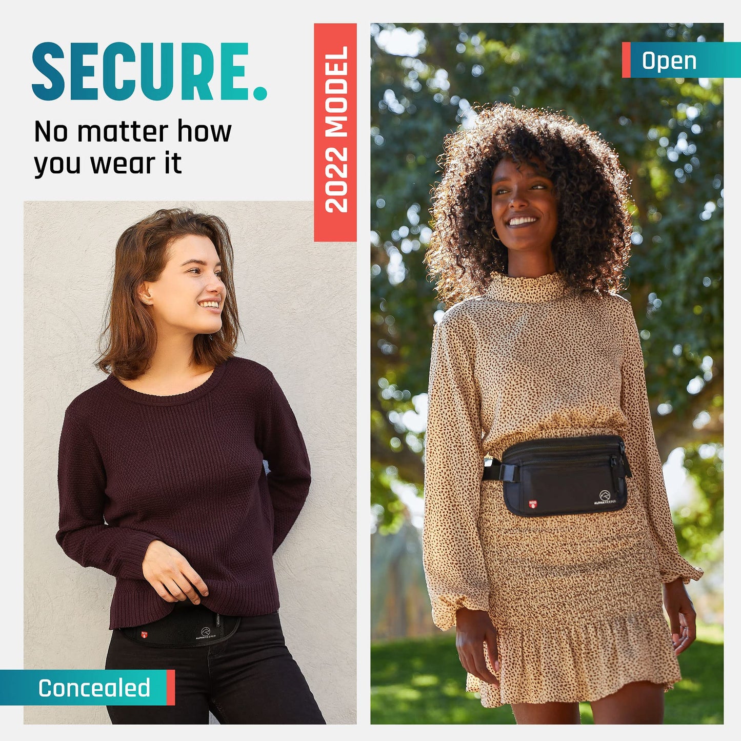 Alpha Keeper Money Belt for Travel Hidden RFID Blocking Passport Holder