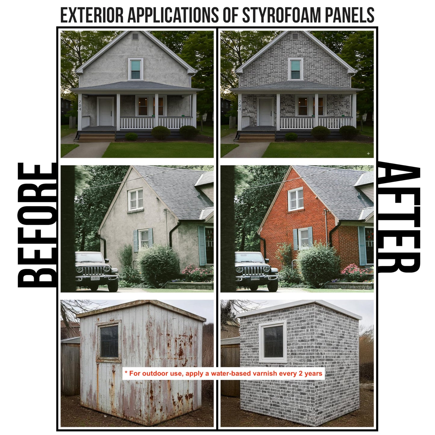 3D Faux Brick Wall Panels – Lightweight Styrofoam Cladding for Interior & Exterior Use | DIY Decorative Panels | 9 Pack (40"x20") | Ideal for Living Room, Kitchen, Outdoor Walls Silverstone