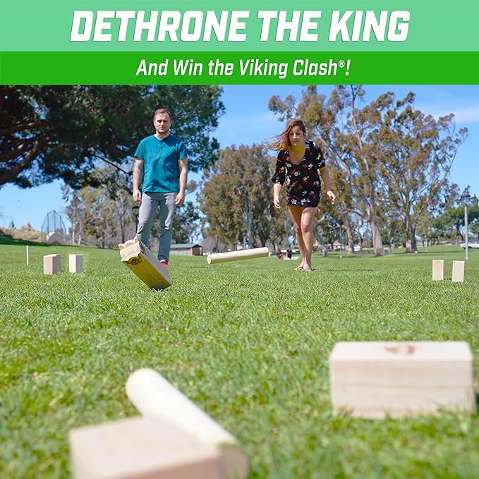 GoSports Kubb Yard Game Set - Choose Regulation or Backyard - Kuub Viking Chess Outdoor Game