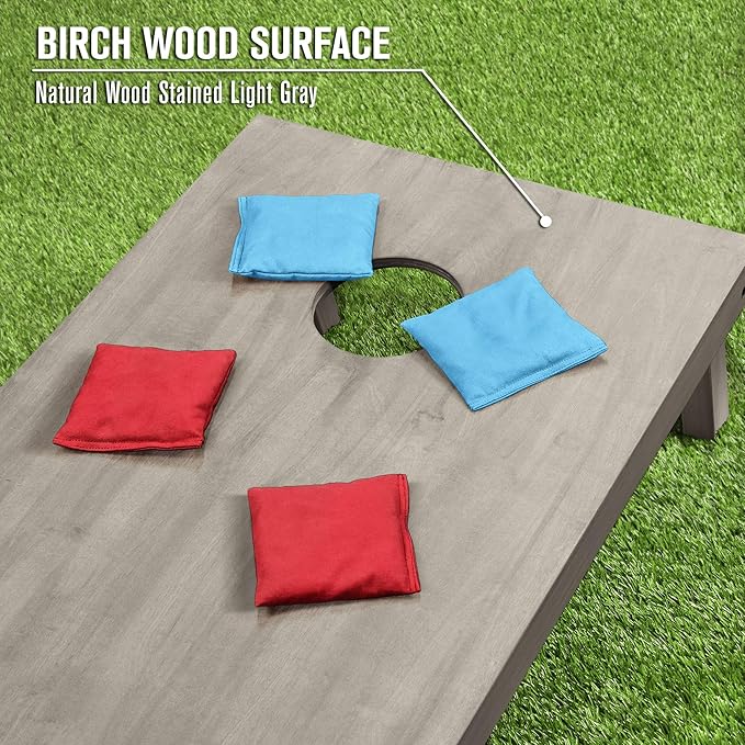 GoSports 4 ft x 2 ft Regulation Size Wooden Cornhole Boards Set - Includes Carrying Case and Bean Bags (Choose Your Colors) Over 100 Color Combinations