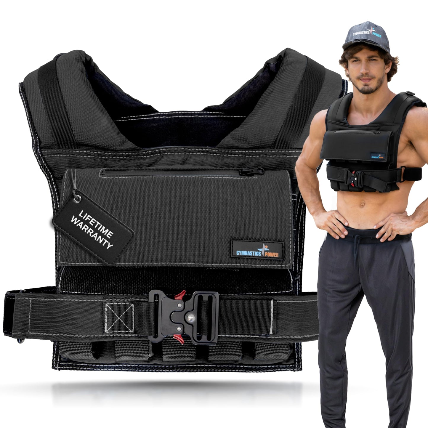 Gymnastics Power Weighted Vest Adjustable for Men and Women – Workout Weight Training Vest for Fitness, Running, Strength, Exercise & Cross Training