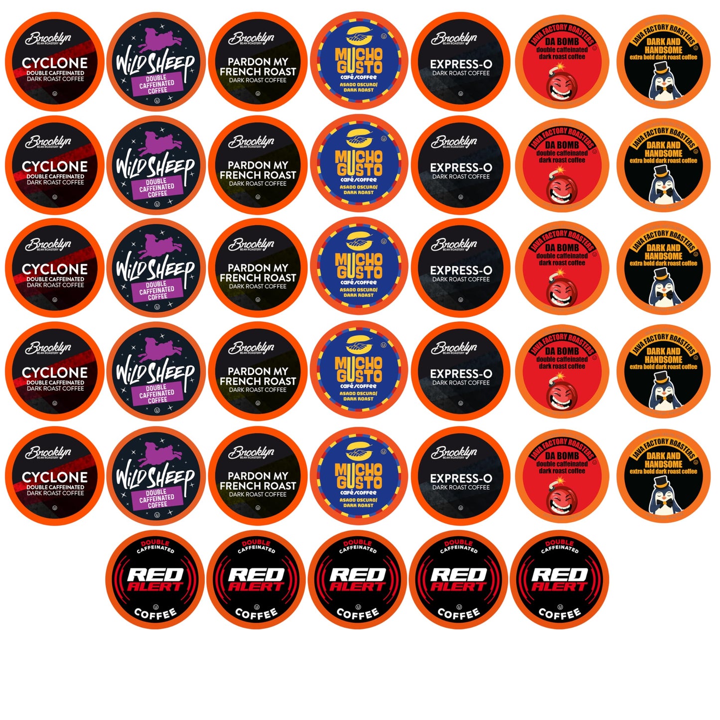 Best of the Best Pods, Variety Pack for Keurig K Cup Brewers, - Strong and Regular Coffee Lovers, Great Gift - 5 Cups of Each, High Caffeine Coffee, 40 Count