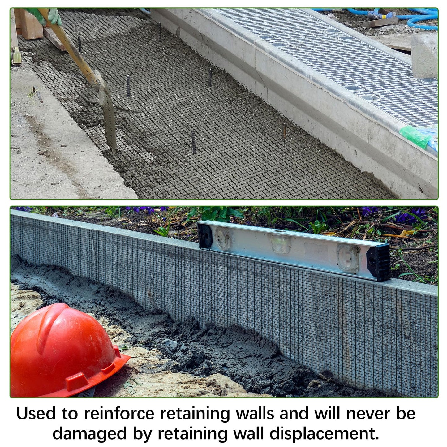 Wesnoy 3ft x 200ft Bi-Directional Universal Retaining Wall Geogrid Driveway Stabilization Grids Gravel Grid Walls Geocell Geogrid for Retaining Wall