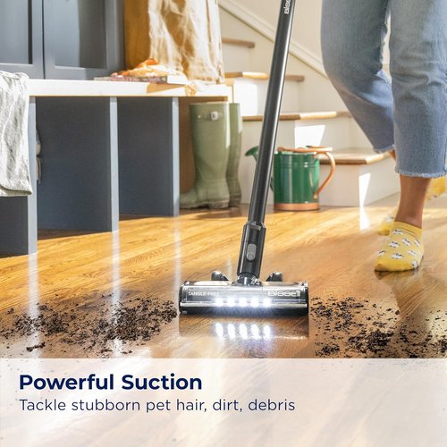 Bissell CleanView XR Cordless Vacuum - Lightweight, 35-Min Runtime, Tangle-Free Brush Roll, XL Tank, Wall Mount