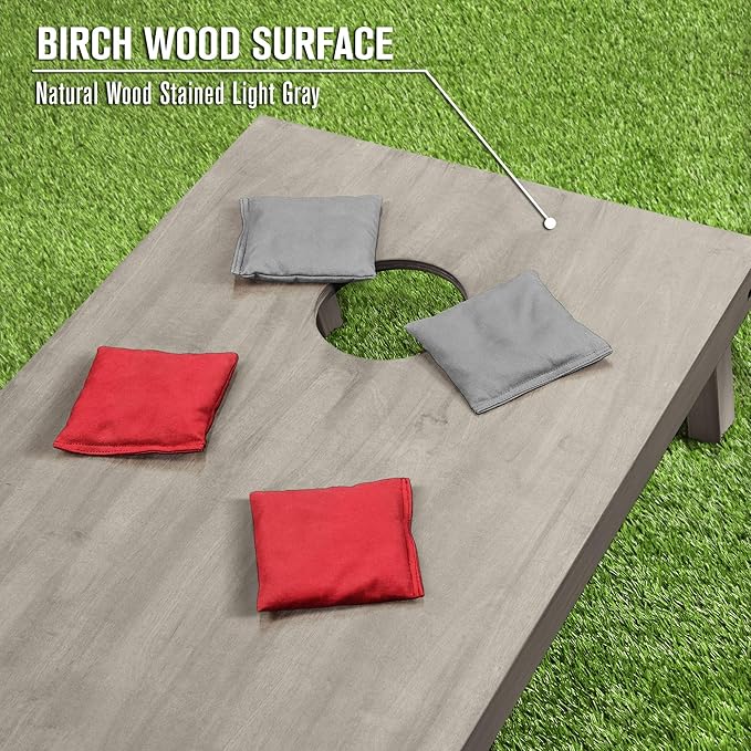 GoSports 4 ft x 2 ft Regulation Size Wooden Cornhole Boards Set - Includes Carrying Case and Bean Bags (Choose Your Colors) Over 100 Color Combinations