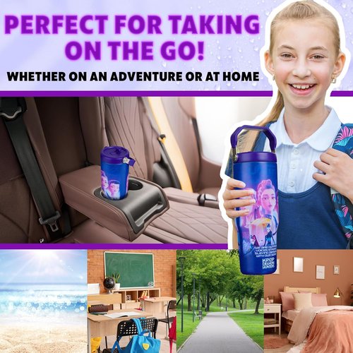 KPop Demon Hunters 30oz Insulated Stainless Steel Tumbler - Stylish Travel Mug with Straw & Handle for Teens