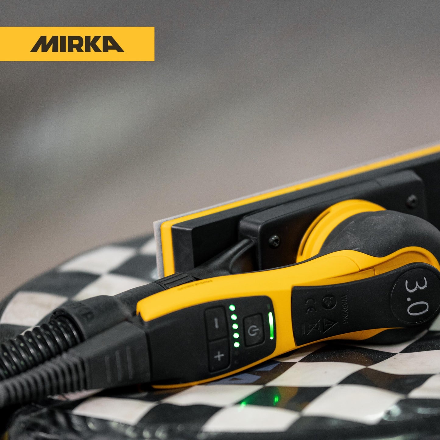 Mirka DEOS II 383X 2.75"x8" Orbital Sheet Sander for Auto Body Repair, Body Filler & Primer, 3.0mm Orbit, Brushless Motor, Low Profile, Variable Speed, Dust-Free Ready, Bluetooth