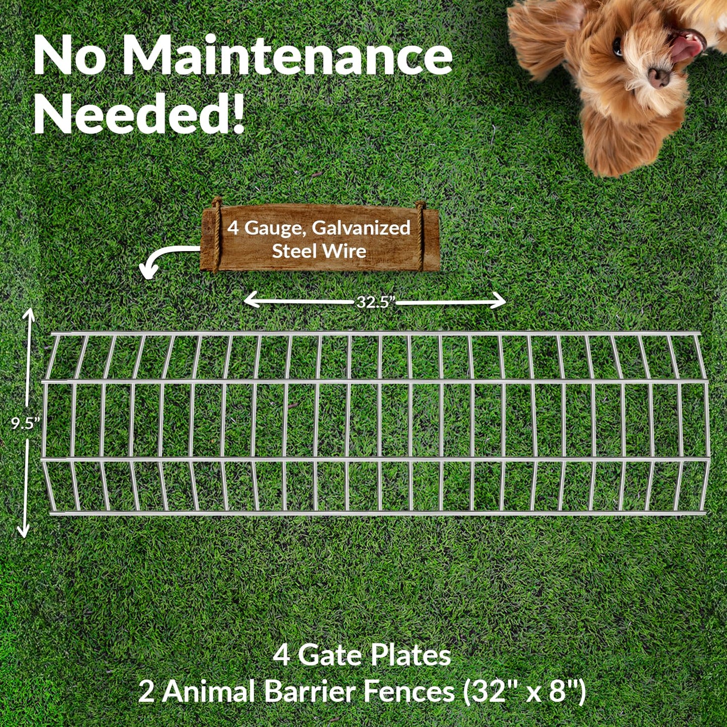 Dig Defence - Original Gate Plate - Underground Fence Gap Filler, Dog Digging Deterrent - 4 Pack with 2 SM/MD Animal Fence Barrier