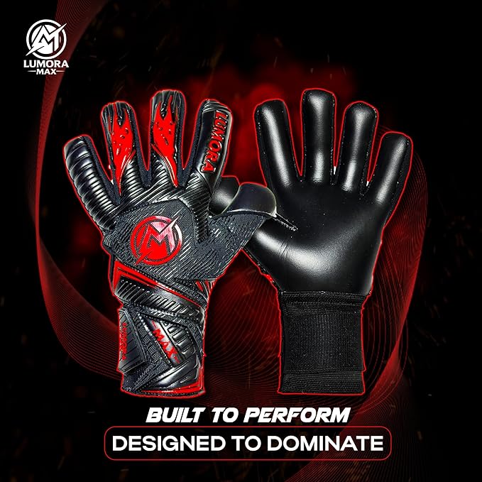 Goalkeeper Gloves-Professional Negative Cut Goalie Gloves with Contact Max Grip, 4mm Foam Padding & Airprene Backhand| No Finger Save, All-Weather Performance. Sizes (7-10)