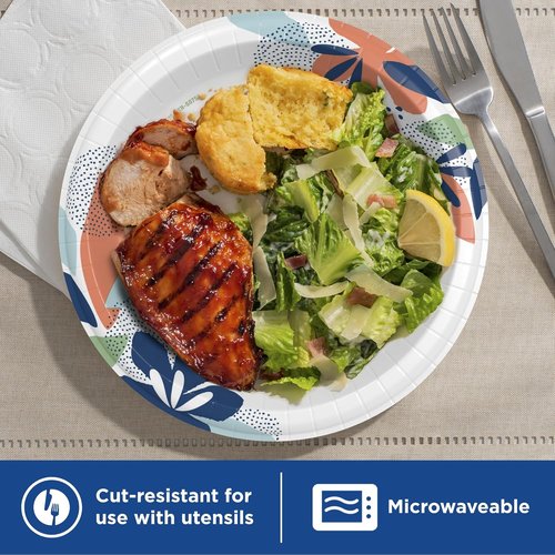 Dixie Large Paper Plates - 10 Inch, 86 Count | 2X Stronger, Microwave-Safe & Soak-Proof Disposable Dinnerware