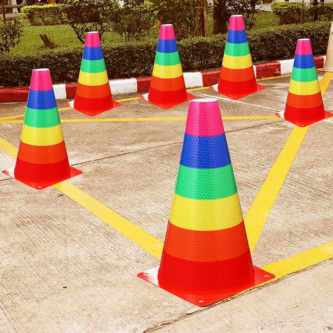 Candy Corn Ring Toss Game Plastic Cones 9 Inch Training Traffic Cones Sport Training Agility Field Marker for Youth Soccer Skating Practice
