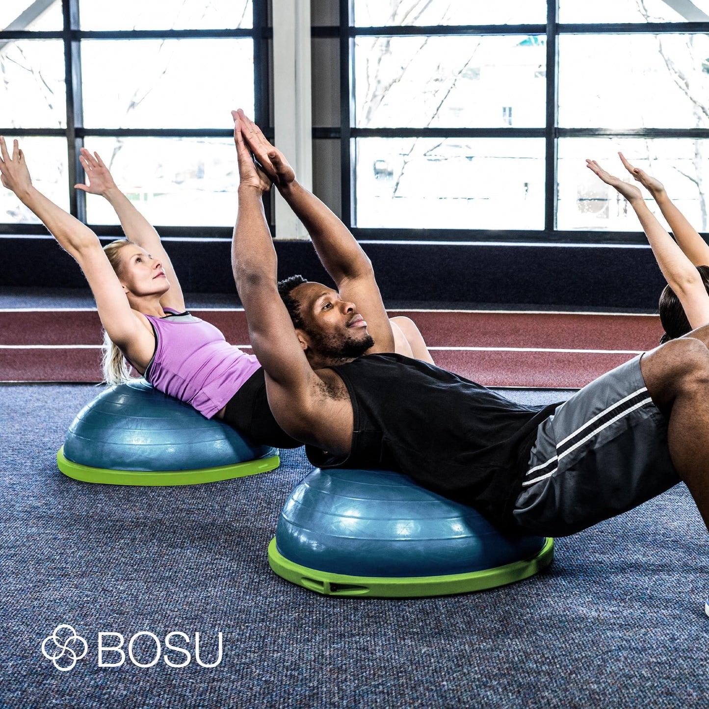 Bosu Home Gym Equipment the Original Balance Trainer Enhance Workout, Strength, Balance, and Flexibility with 26 Inches Diameter, Blue and Green
