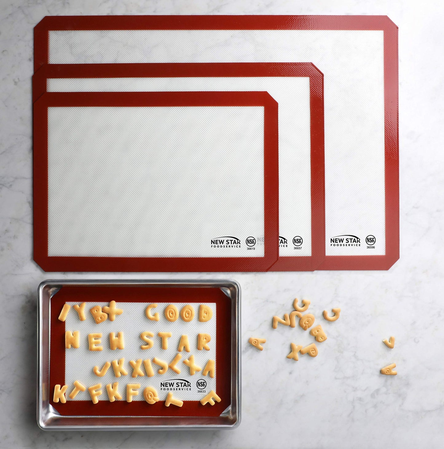New Star Foodservice Commercial Grade Silicone Baking Mat Non-Stick Pan Liner, 17 x 25 inch (Full Size)