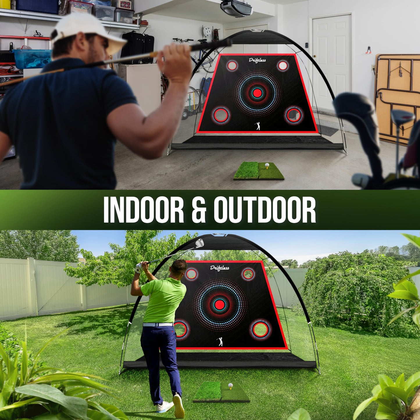Golf Net – 10x7 ft Practice Net for Backyard Driving, Indoor Hitting Net with Mat, A Great Gift for Golfers or Dad – Golf Training Aid