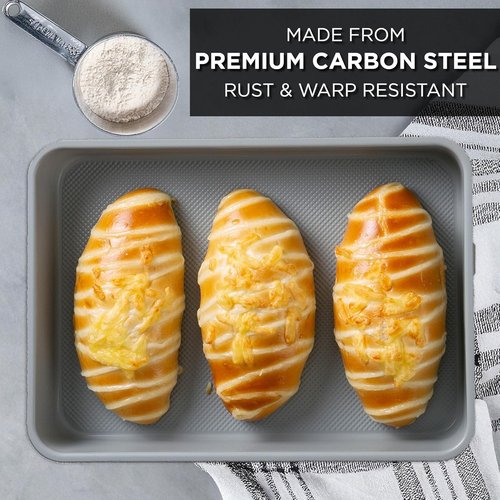 Country Kitchen Nonstick Bakeware Set - Durable & Easy Release, Black | 6-Piece Stackable Set