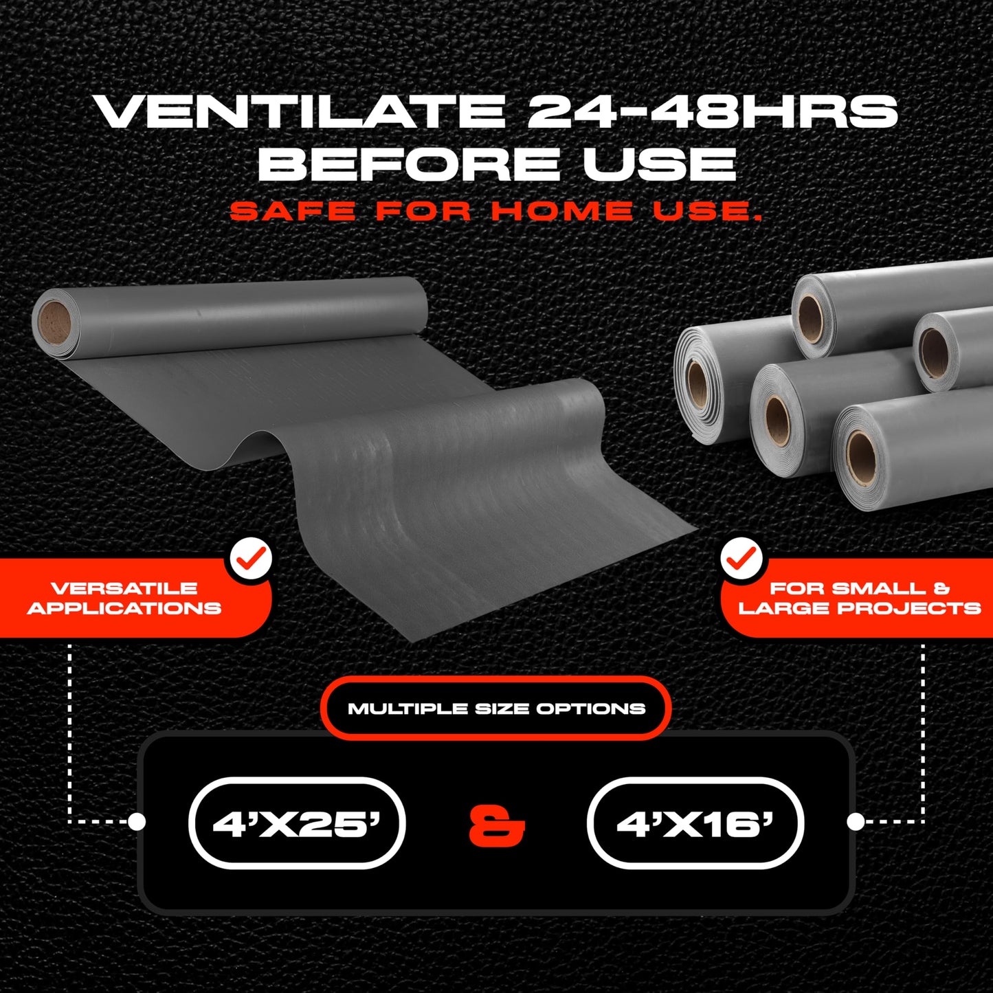 VinylX™ Reinforced Mass Loaded Vinyl (MLV) - Flexible, Heavy Duty Soundproof Barrier for Walls, Ceilings, Floors – ASTM Rated, USA Made – 1.0 lb/sq ft, 48" x 25' Roll