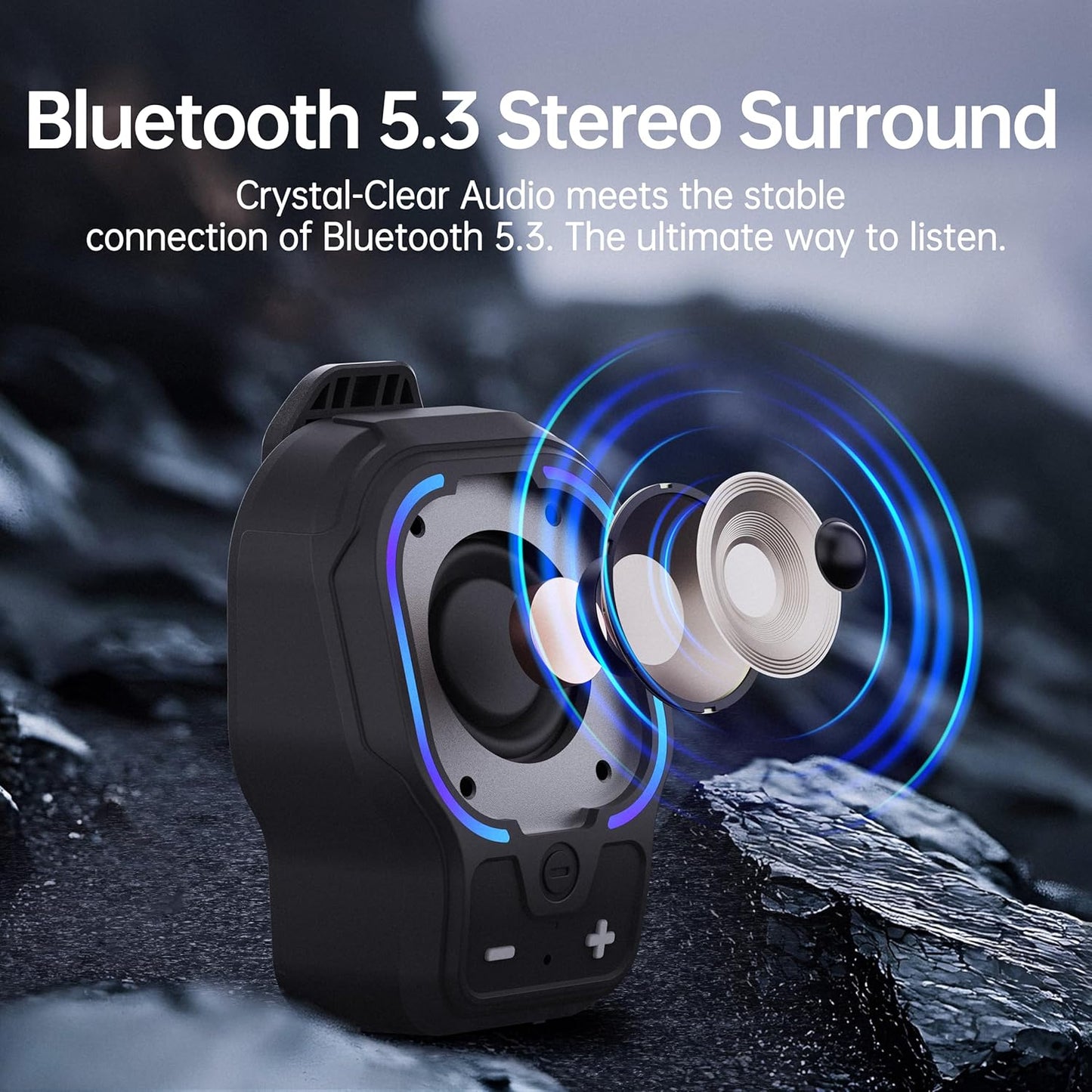 buwy 3 10H Commute Wearable Bluetooth Speaker, Magnetic Clip-on Wireless Portable Speaker with Light Modes, Playtime