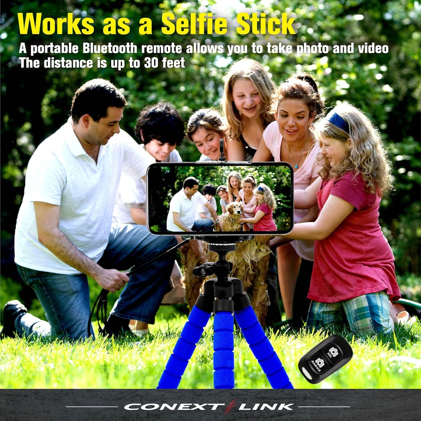 Conext Link Universal Adjustable Octopus Tripod Stand Phone Holder for iPhone Camera (Blue)
