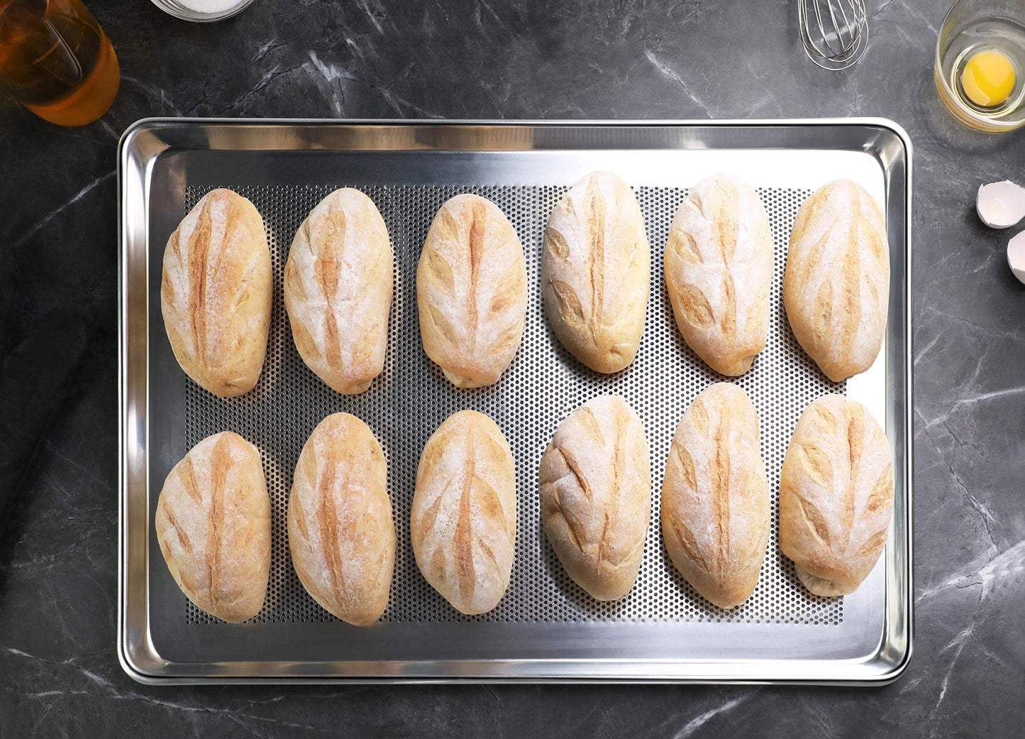 New Star Foodservice Commercial-Grade 18-Gauge Aluminum Sheet Pan/Bun Pan, Full Size, 18 L x 26 W x 1 H
